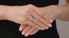 Load and play video in Gallery viewer, Kazanjian Colombian Emerald &amp; Diamond Twin Ring, in Platinum
