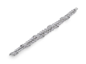 Kazanjian Pear Cut & Baguette Diamond Bracelet, in Platinum