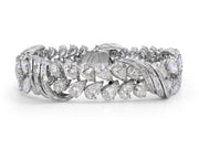 Pear & Baguette Cut Diamond Bracelet, in Platinum