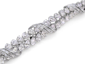 Kazanjian Pear Cut & Baguette Diamond Bracelet, in Platinum