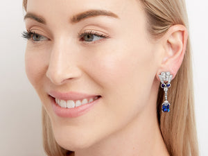 Kazanjian Madagascar Sapphire Earrings in Platinum