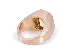 Yellow Sapphire, 12.79 Carats, Cocktail Ring in 18K Rose Gold