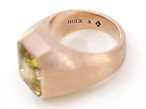 Yellow Sapphire, 12.79 Carats, Cocktail Ring in 18K Rose Gold