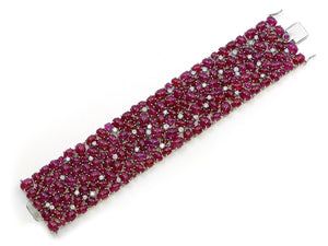 Kazanjian Cabochon Ruby & Diamond Bracelet in Platinum