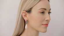 Load and play video in Gallery viewer, Kazanjian Garnet &amp; Pink Opal Earrings, in 18K White Gold
